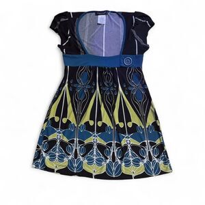 y2k Women's Babydoll Multicolored Scoop Neck Blouse